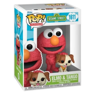 Funko Pop Elmo y Tango 1611 Sesame Street en su caja original, vista lateral.