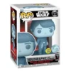 Funko Pop Holographic Luke Skywalker 615 GITD Star Wars en su caja original, vista lateral