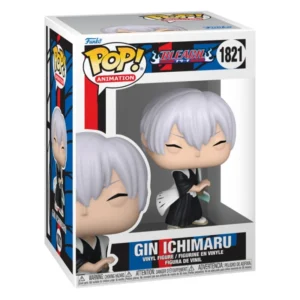 Funko Pop Gin Ichimaru 1821 Bleach en su caja con vista lateral de la tienda de funkos online spain dreamspop
