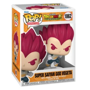 Funko Pop Super Saiyan God Vegeta 1862 Dragon Ball en su caja con vista lateral de la tienda de figuras coleccionables online spain dreamspop