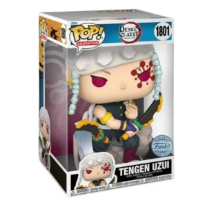Funko Pop Tengen Uzui 1801 Demon Slayer Jumbo en su caja con vista lateral de la tienda de figuras coleccionables online spain dreamspop