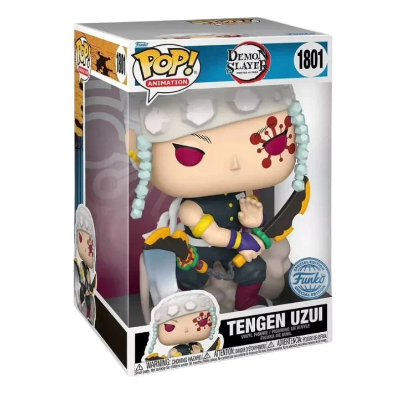 Funko Pop Tengen Uzui 1801 Demon Slayer Jumbo en su caja con vista lateral de la tienda de figuras coleccionables online spain dreamspop