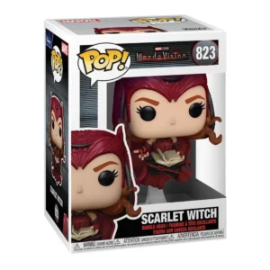 Funko Pop Scarlet Witch 823 WandaVision en su caja original, vista lateral