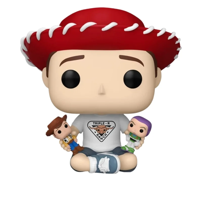 Funko Pop Andy 1596 Toy Story fuera de su caja con vista frontal de la tienda de figuras coleccionables online spain dreampop especializada en funkos y youtooz