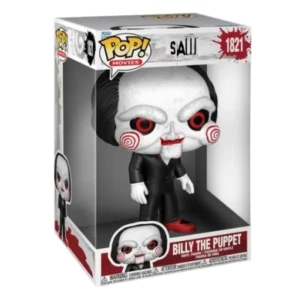 Funko Pop Billy The Puppet 1821 Saw Jumbo en su caja con vista lateral de la tienda de figuras coleccionables online spain dreampsop especializada en funko pop y youtooz