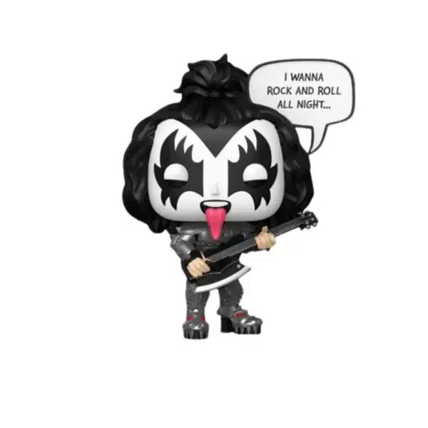 Funko Demon del grupo Rock Kiss sujetando su guitarra