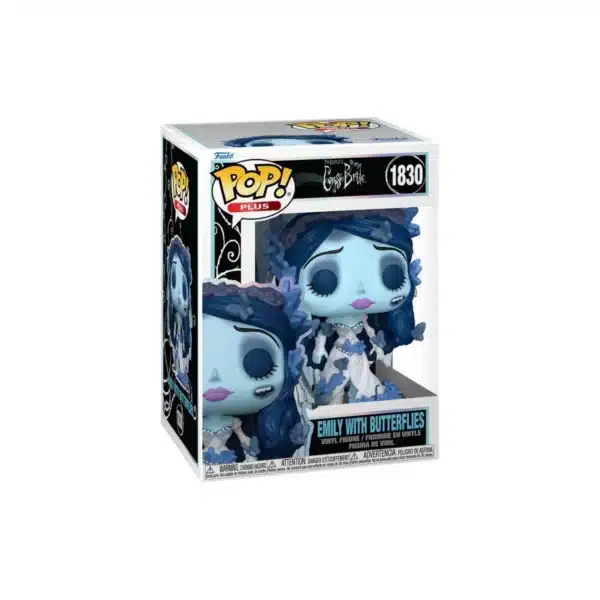 Funko de Emily Butterflies con su peculiar aspecto azul y mordisco en la mejilla