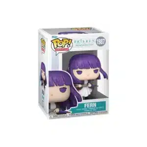 Funko Fern la maga de pelo lila de Frieren y su peculiar paraguas azul