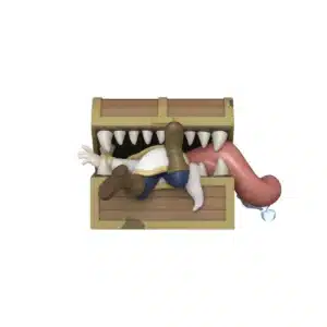 Funko mimic de frieren que representa un baul con lengua comiendose a una persona
