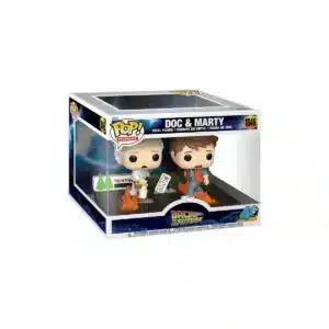 Funko momento en la escena que respresentan Doc y Marty haciendo un experimento