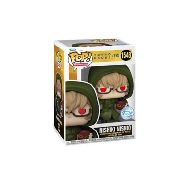 Funko Nishiki Nishio de tokyo ghoul. Traje verde con capucha y ojos rojos