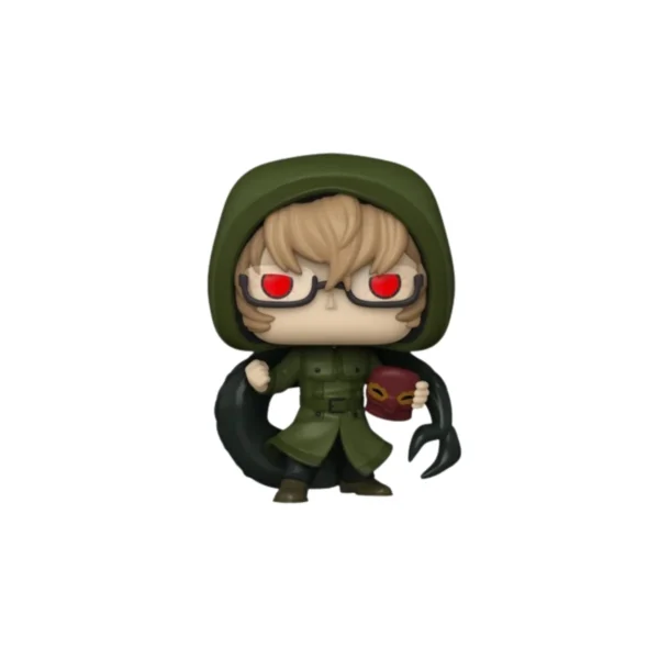 Funko Nishiki Nishio de tokyo ghoul. Traje verde con capucha y ojos rojos