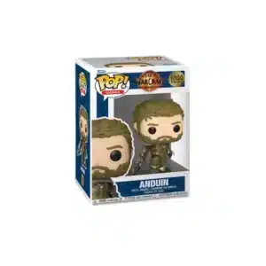 Funko Anduin con traje de guerrero y espada. Personaje de World of Warcraft