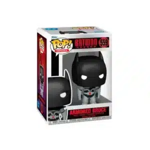 Funko Armored Bruce de DC Comics. Batman con su mascara negra y traje gris