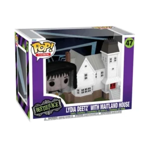 Funko Pop Beetlejuice Lydia Deetz with Maitland House 47 en su caja con vista lateral de la tienda de figuras coleccionables online spain dreampsop especializada en funko pop y youtooz