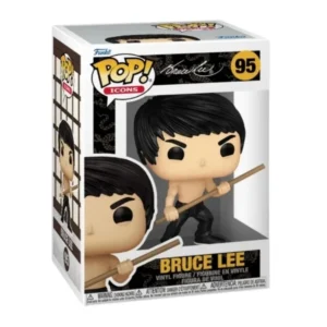 Funko Pop Bruce Lee 95 Icons en su caja con vista lateral de la tienda de figuras coleccionables online spain dreampsop especializada en funko pop y youtooz
