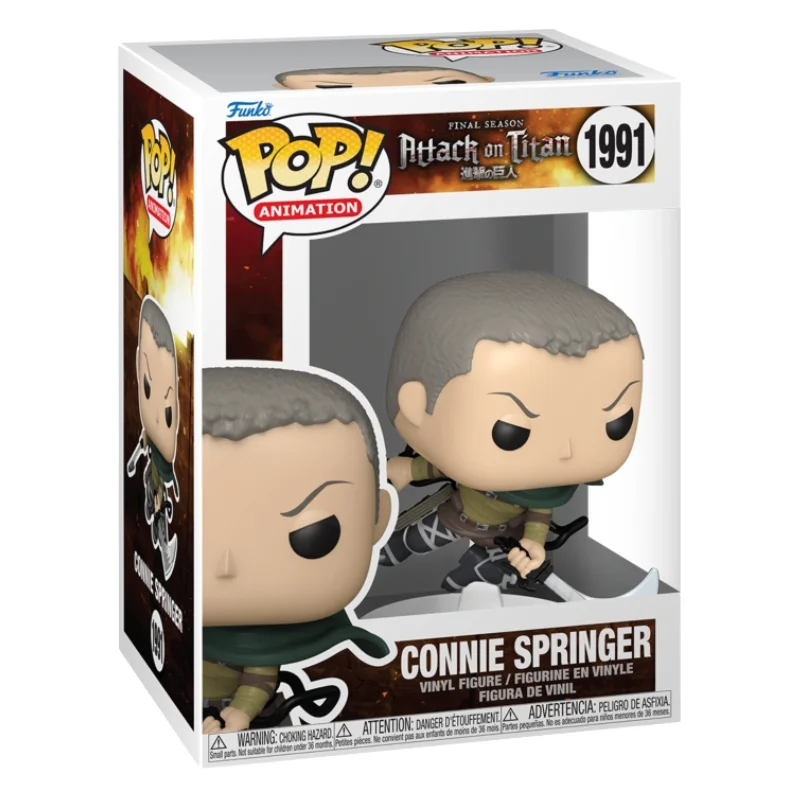 Funko Pop Connie Springer 1991 Attack on Titan en su caja con vista lateral de la tienda de funkos online spain dreamspop