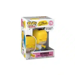 Funko Homer Simpsons de Springfield. Cuerpo amarillo, camiseta blanca y pantalones azules