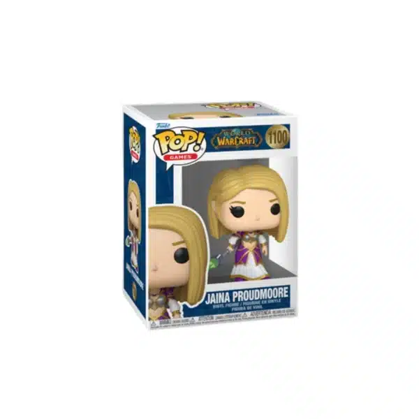 Funko Jaina Proudmoore de World of Warcraft. Con su varita magica para lanzar hechizos