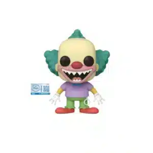Funko Krusty Doll de los simpson. cuerpo amarillo, pelo verde y ojos negros