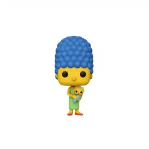 Funko Marge Simpsons con su hija Maggie. Pelo azul y vestido verde