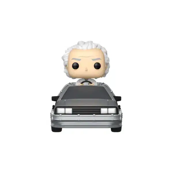 Funko Rides Doc 133 con el peculiar coche que le llevaba al futuro