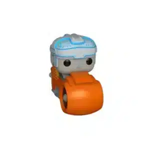 Funko Rides Tron en su moto naranja dispuesto a hacer carreras