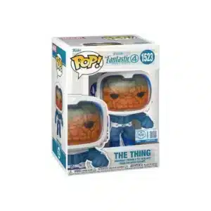 Funko The Thing la roca uno de los personajes de los 4 fantásticos. Con traje azul y casco de astronauta.