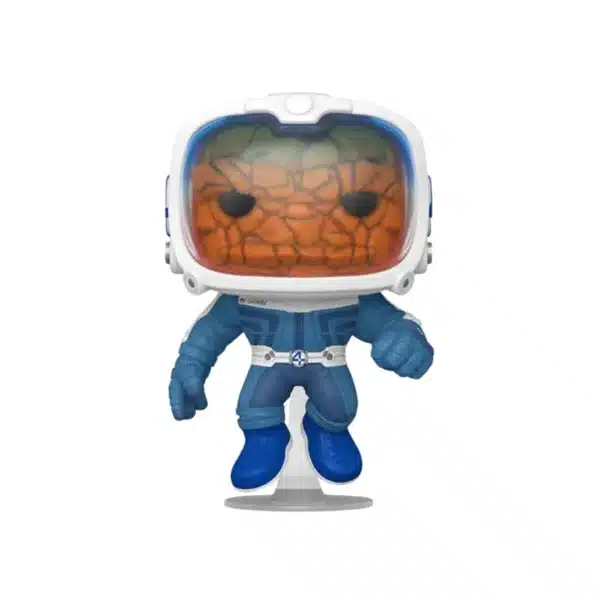 Funko The Thing la roca uno de los personajes de los 4 fantásticos. Con traje azul y casco de astronauta.