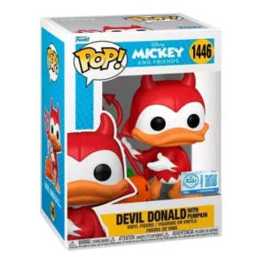 Funko Pop Devil Donald 1446 SE Disney en su caja con vista lateral de la tienda de figuras coleccionables online spain dreamspop
