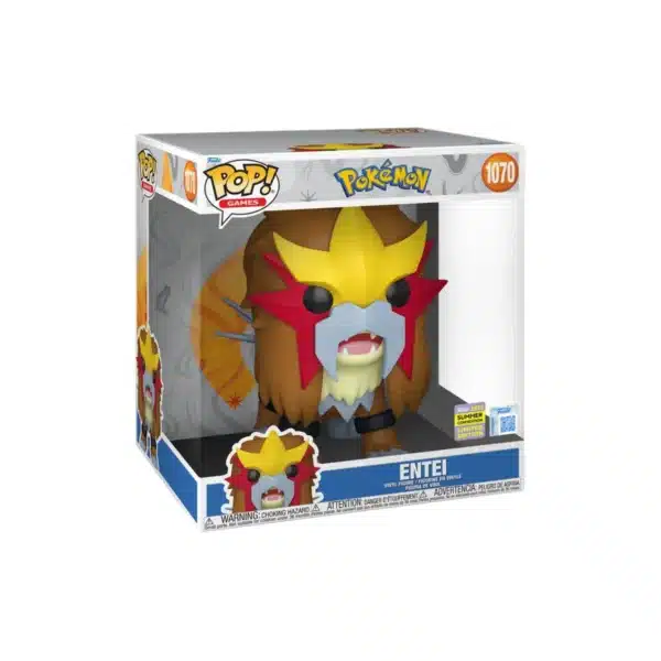 funko pop entei sdcc 2025 pokemon con cara colorida y aspecto de perro