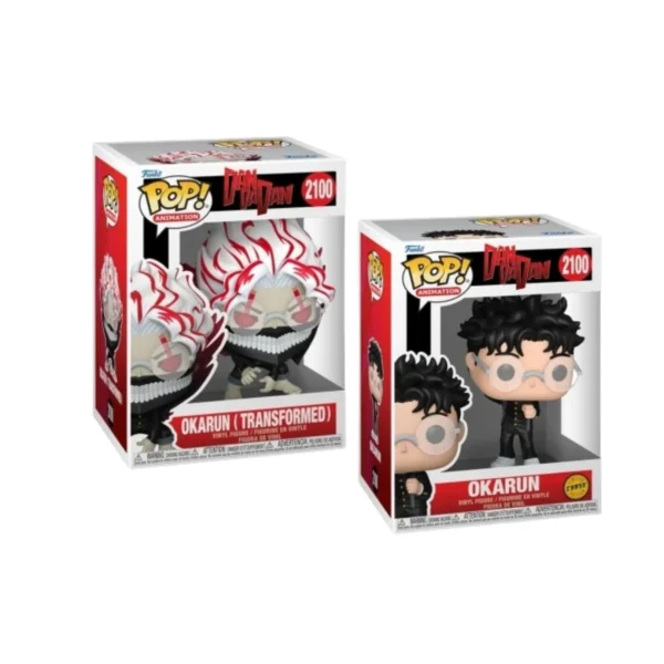 Funko okarun bundle. Las dos figuras de DanDaDan. Funko regular mas CHASE