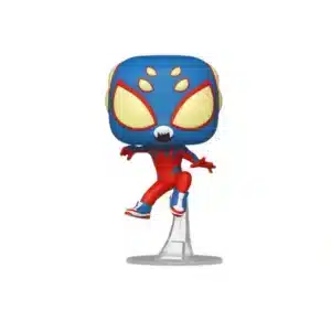 Funko Spider Boy 1511 exclusivo de marvel. Pieza unica del hombre araña con traje azul y rojo y ojos amarillos