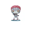Este Funko de Akaza tiene la cara con lineas y el pelo rosa.