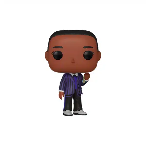 Funko Bianca Barclay 1817 de wednesday. Traje de rayas negro y lila.