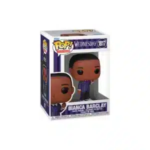 Funko Bianca Barclay 1817 de wednesday. Traje de rayas negro y lila.