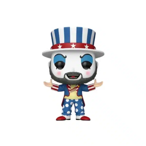 Funko Captain Spaulding 1850 plus. Payaso con manos abiertas y gorro azul y blanco