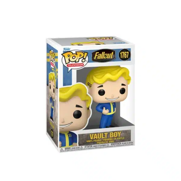 Funko Cooper Howard 1767 de Fallout. Traje azul, pulgar arriba y pelo rubio