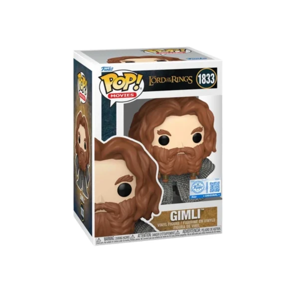 Funko de Gimli de la temática The Lord of the Rings con barba y el pelo largo