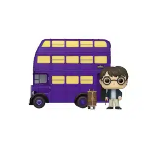 Vemos a Harry Potter delante de un Bus azul.