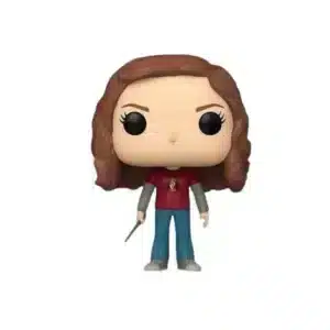 Vemos una chica con pantalones vaqueros y camiseta roja.