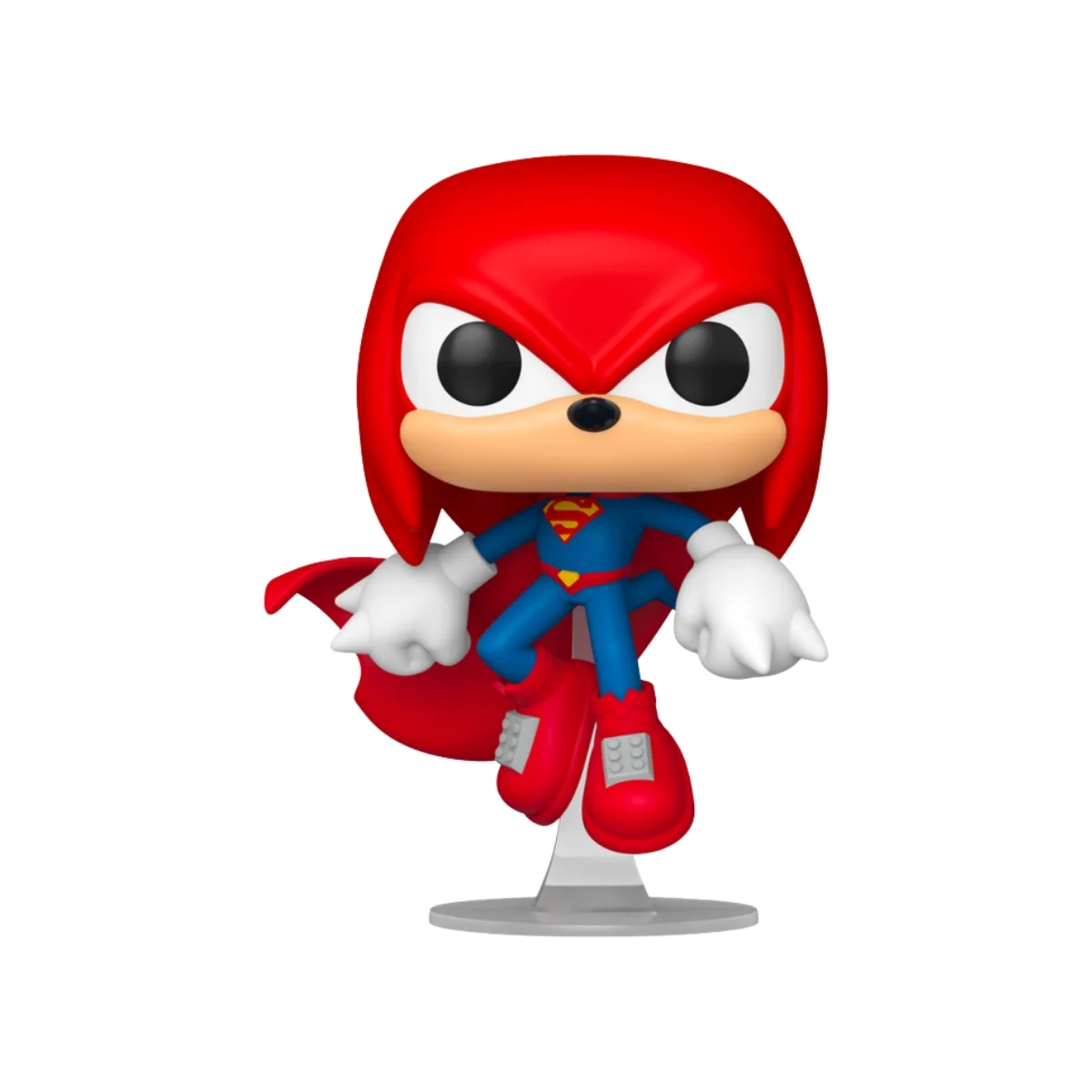 Este funko de Sonic vemos el coler rojo en su pelo y botas, además del color azul en su ropa, colores que utiliza Superman