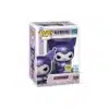 Este es un Funko de la Hello Kitty es el SDCC 2025, el cual tiene un rostro maléfico y es abunda el color morado.