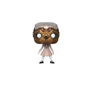 Funko megan 1903 exclusivo. La figura representa toda la esencia de la inteligencia artifial. Cara marron con circuitos y vestido blanco.