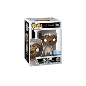 Funko megan 1903 exclusivo. La figura representa toda la esencia de la inteligencia artifial. Cara marron con circuitos y vestido blanco.