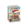 Este Funko de Naruto, lo vemos con el gorro de Papá Noel y su característico pelo amarillo