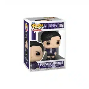 Funko Pugsley Addams 1819 de Wednesday. Aparece repeinado, cobata y pantalon corto