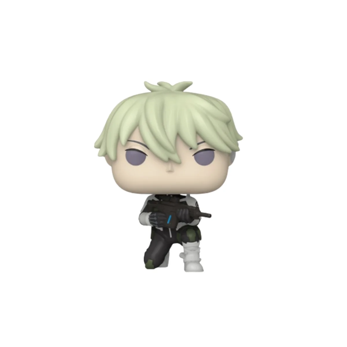 Funko Reno Ichikawa con pelo rubio, rodilla en el suelo y subfusil en las manos