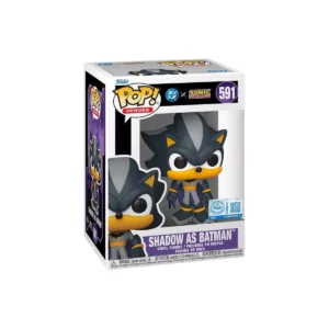 Este Funko vemos a Sonic con colores oscuros y con el traje de Batman.