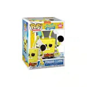 FUNKO POP BOB ESPONJA SDCC 2025 amarillo con utensilios de limpieza en sus manos